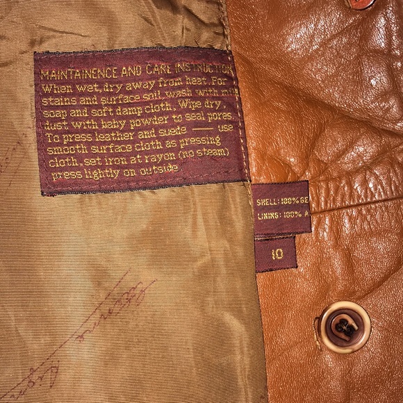 Etienne Aigner Authentic Vintage Leather Jacket Firted Size 10 Brown - Picture 10 of 16